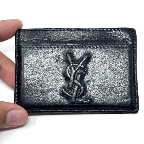 YSL All Black Cardholder Wallet - Picture 3 of 11